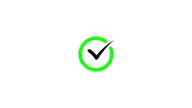 smooth green check mark animation that symbolizes approval, success, or task completion. Perfect for use in mobile apps, websites, tutorials, infographics, and business presentation