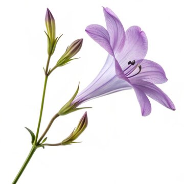 Chirita &ndash; Purple chirita delicate tubular bloom with soft velvety petals, isolated on white background.