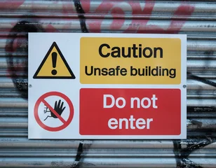 Unsafe Building Warning Sign © Mr Doomits