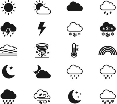 A collection of weather icons