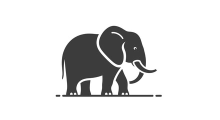 Fototapeta premium Minimalist Silhouette of an African Elephant Representing Strength and Majesty