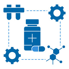 Fototapeta premium Pharmacy Healthcare Icon with Medication Supply