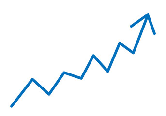 Obraz premium blue arrow graph line chart moving up concept of stock market business growth transparent png file 