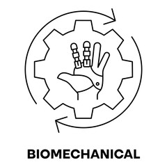 Obraz premium Artificial Limb Line Icon with Engineering System