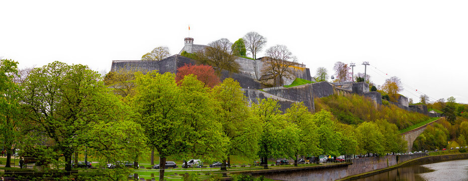 Panorama of Citadelle de Namur Overlooking the Meuse River, Wallonia, Belgium
