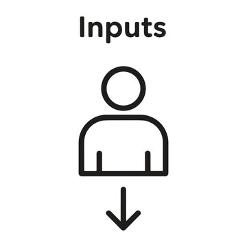 Inputs text with person icon indicating data submission