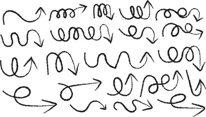 Obraz premium Collection of hand drawn arrows diverse styles and shapes for design illustration