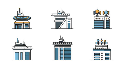 Fototapeta premium Futuristic Skyscraper Rooftop clean modern abstract illustration