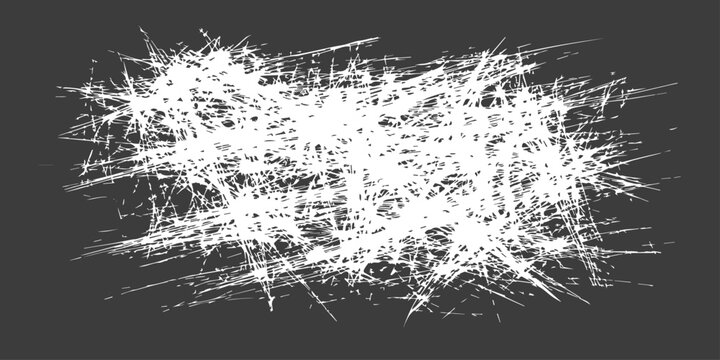 A chaotic burst of white scratches and splatters against a solid black background creates a dynamic abstract texture high quality professional