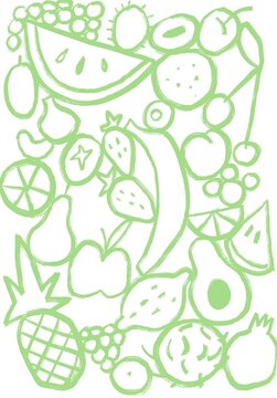 Illustrated Pattern of Fruits