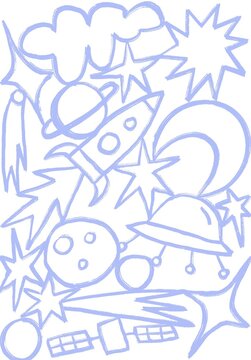 Space Doodles - illustrated pattern