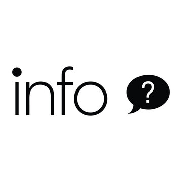 Info text with speech bubble and question mark icon