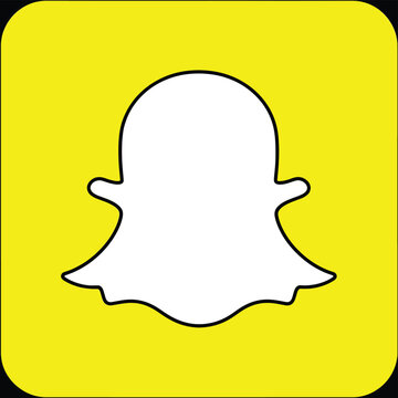 The Snapchat logo is a white ghost on a yellow background, representing the popular social media app