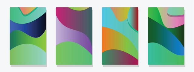 Obraz premium Abstract fluid shapes and gradients with vibrant colors, perfect for modern graphic design and digital art backgrounds, creating a dynamic and energetic visual experience for various applications