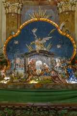 Fototapeta premium Christmas nativity scene with holy family and magi