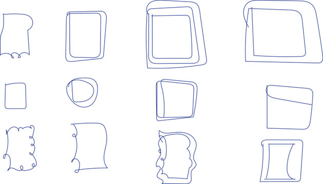Collection of various smartphone and tablet screen layouts and frames in sketch style