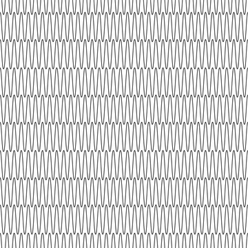 Seamless geometric pattern featuring thin, black wavy lines on a white background. This intricate guilloch&eacute; design is ideal for security printing, certificates, currency, design backgrounds.