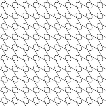 Seamless geometric pattern featuring thin, black wavy lines on a white background. This intricate guilloch&eacute; design is ideal for security printing, certificates, currency, design backgrounds.