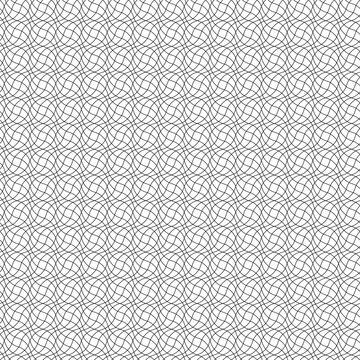 Seamless vector pattern featuring a dense network of interlocking wavy lines. The overlapping curves create a complex, rhythmic geometric grid reminiscent of guilloche security printing or spirograph.