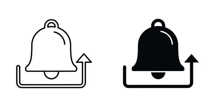 Contrast between a white and black bell icon with upward motion arrows