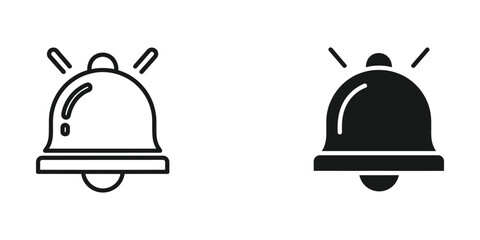 Fototapeta premium Contrasting visual styles of alarm bells with different fill designs