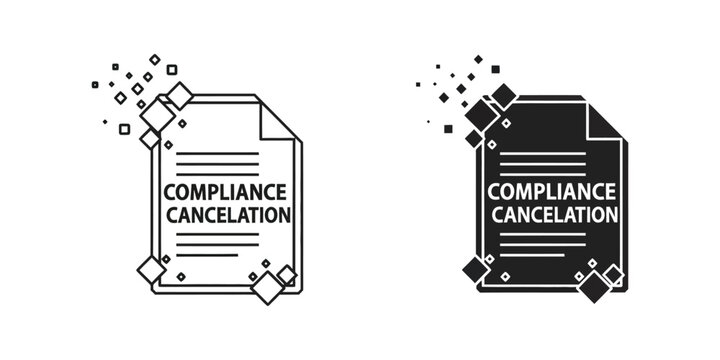 Contrasting visual depiction of compliance cancellation documents