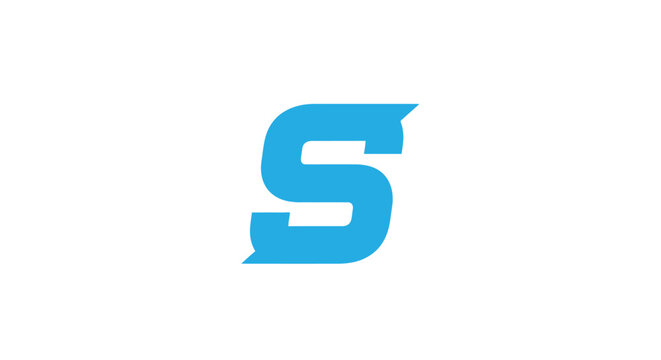 A vibrant stylized letter s logo dominates a plain white background showcasing a modern design
