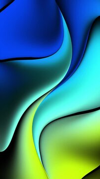Vibrant abstract background animation with smooth, flowing shapes in shades of blue, green, and yellow, creating a dynamic visual effect.