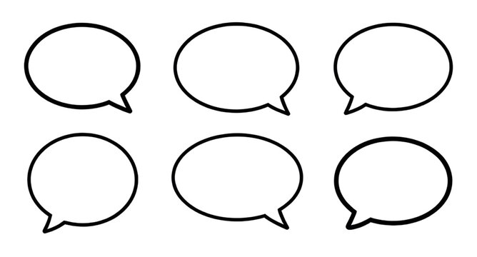 blank speech bubbles, chat bubble set, comic dialogue balloons, conversation bubble icons, text message bubbles, communication design elements, speech balloon collection, empty chat icons, cartoon spe