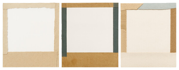 Fototapeta premium PNG Vintage paper frame collage on transparent background