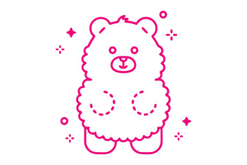 Naklejka premium Delicate Simple Line Art Cartoon Illustration of a Light Fluffy Feather, Gentle and Graceful.