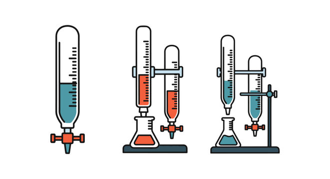 Gas burette Line art vector clean colorful abstract