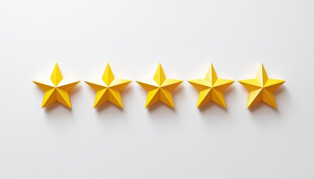 Customer Review With Quality Rating And Five-Star Feedback Symbol On White Background