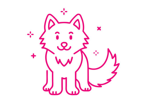 Cute Simple Line Art Fluffy Cloud Icon for Children's Books and Web Design