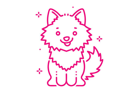 Minimalist Fluffy Cloud Vector Art with Simple Black Outline, Cute and Abstract