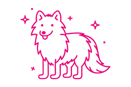 Adorable Simple Line Art Fluffy Mascot for Kids Branding and Cute Design