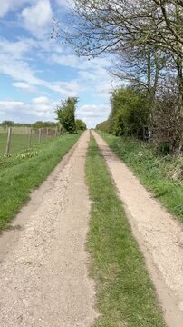 Walking a footpath in the countryside