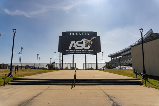Montgomery, Alabama: ASU Stadium, an American football stadium on the Alabama State University campus. Home field for Alabama State Hornets football team. Hornet Stadium.