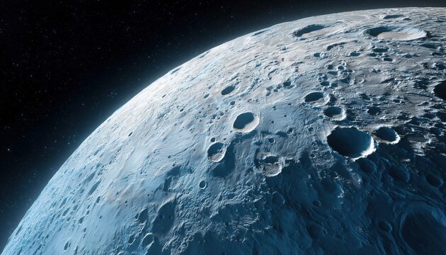Icy Satellite Adorned With Craters In Outer Space: A Frozen Moon Hiding A Subsurface Ocean.