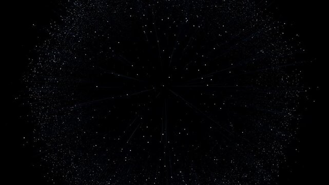 Visual Scene Of Rotating Sphere Composed Of Particles Transforming Into Interconnected Network Nodes
