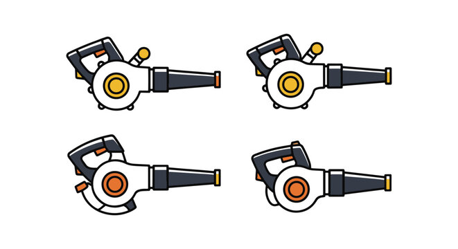 Gas Leaf Blower Line art creative color shapes vector