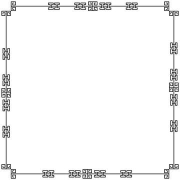 Oriental Spiral Square Frame 12