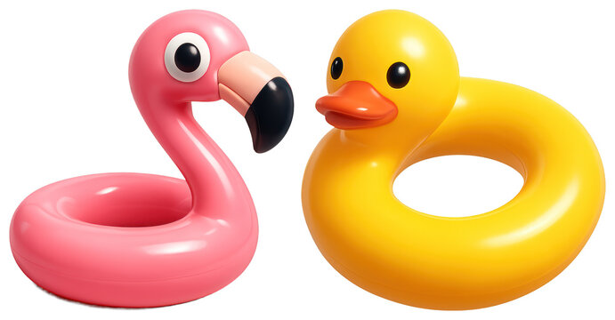 PNG Colorful inflatable pool floats, transparent background