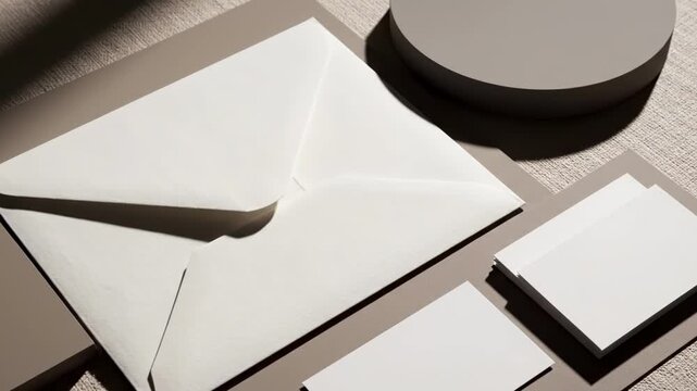 Stationery mockup with envelope and business cards