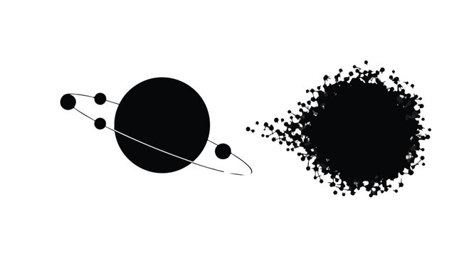 Black planet exploding into space debris