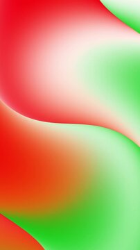 Vibrant abstract background animation with smooth, flowing red and green gradient waves on a white base.