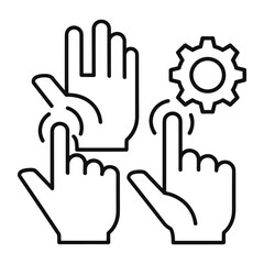 Fototapeta premium Hand gesture icons representing digital settings and interaction tools