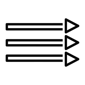 List menu icon with three horizontal lines and directional arrows