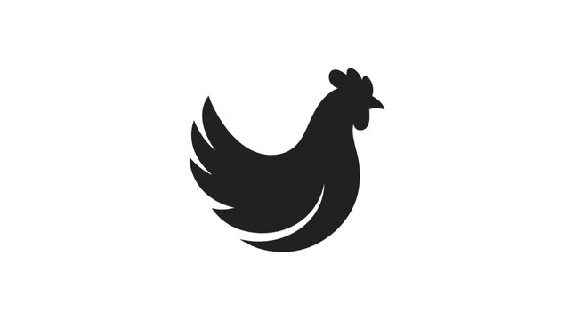 Black silhouette icon of a domestic chicken, perfect for poultry farms, food branding, or agricultural businesses. A clean hen graphic representing livestock and farm-to-table produce concepts