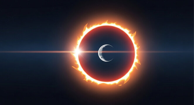Celestial Event Solar Eclipse Moon Blocking Sun Corona.